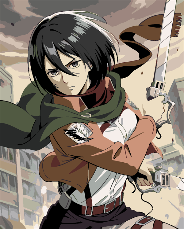 Attack of TitAttack of TitanAttack of Titan Mikasa 5 Boyama Seti 40x50 cm (Tuvale Gerili)