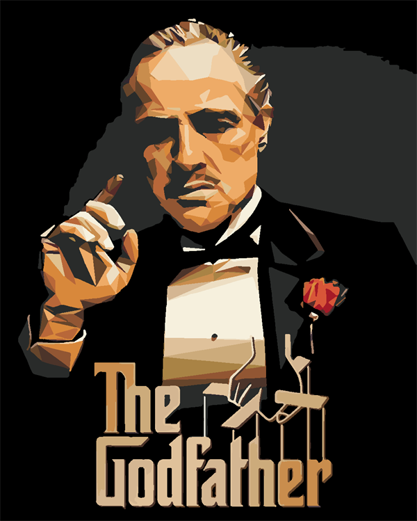 Baba (The Godfather) Sayılarla Boyama Seti Sayılarla Boyama Seti 40x50 cm (Tuvale Gerili)