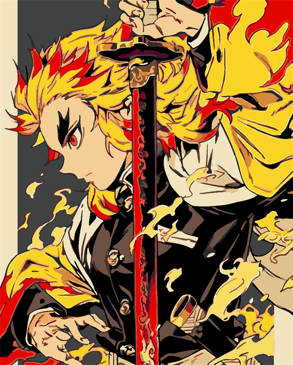 Demon Slayer -Rengoku 40x50 cm (Tuvale Gerili)