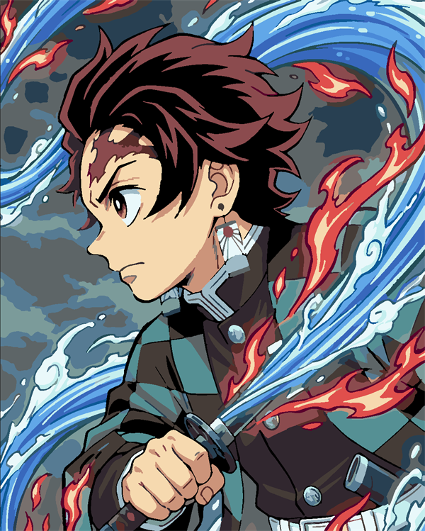 Demon Slayer -Tanjiro Kamado 40x50 cm (Tuvale Gerili)