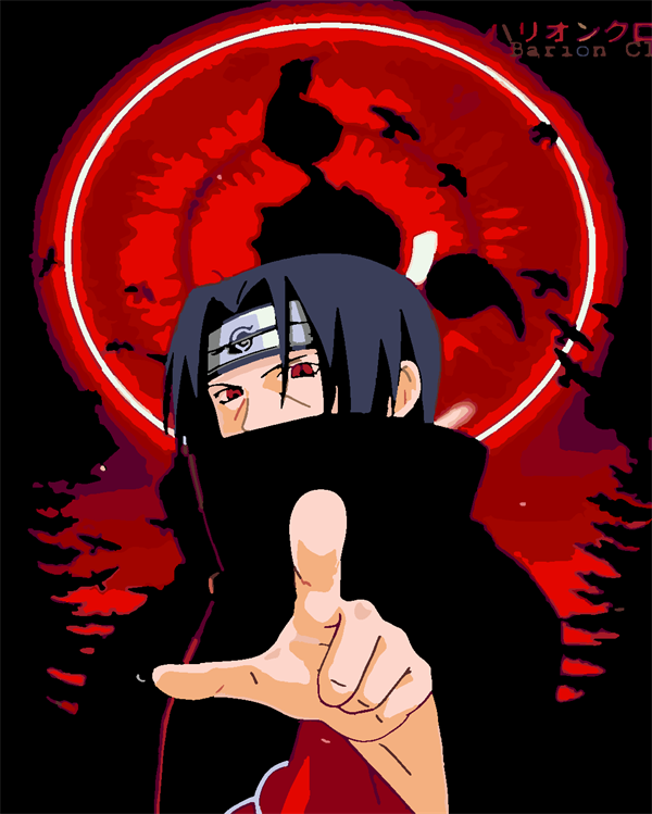 Itachi Uchiha  Boyama Seti 40x50 cm (Tuvale Gerili)
