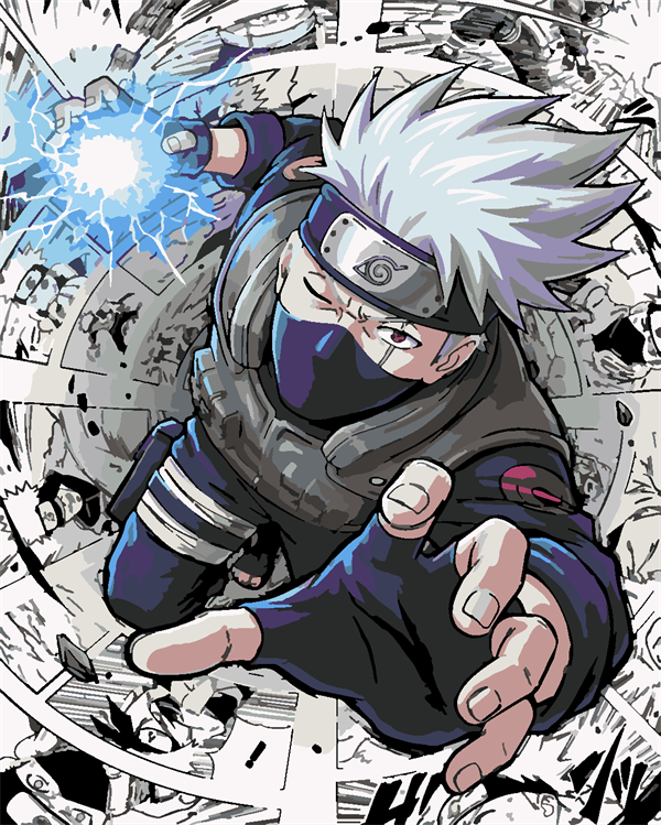 Kakashi Hatake  Boyama Seti 40x50 cm (Tuvale Gerili)