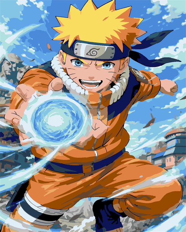 Naruto 2 Boyama Seti 40x50 cm (Tuvale Gerili)