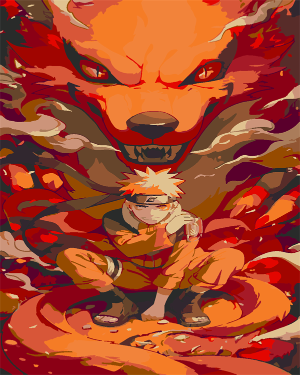 naruto 4 Boyama Seti 40x50 cm (Tuvale Gerili)