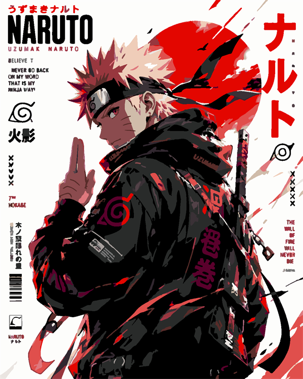 naruto 5 Boyama Seti 40x50 cm (Tuvale Gerili)