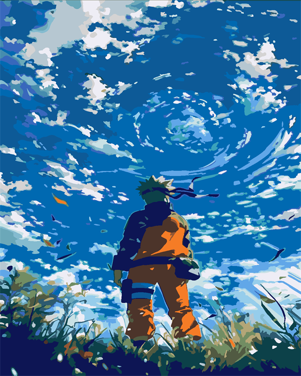 naruto 6 Boyama Seti 40x50 cm (Tuvale Gerili)
