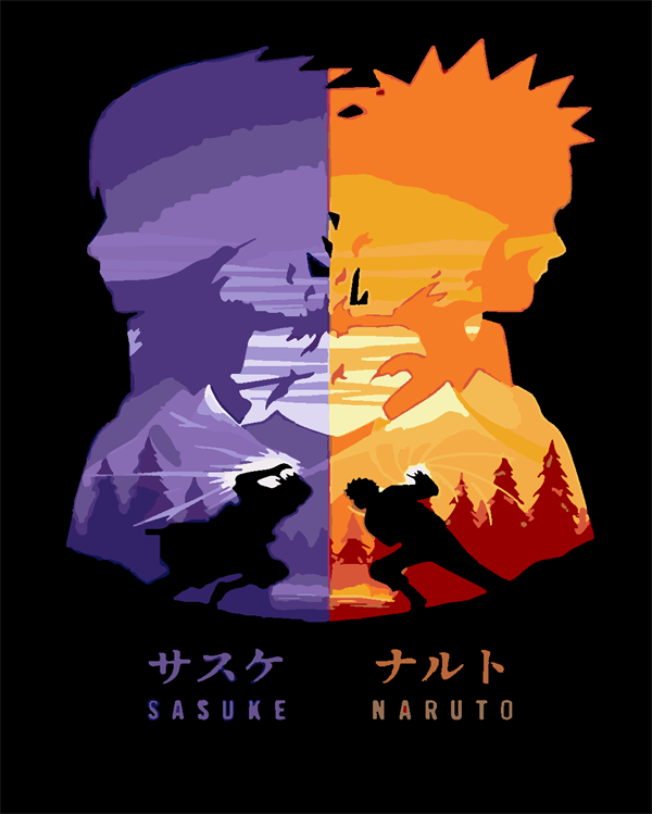 naruto - sasuke  Boyama Seti 40x50 cm (Tuvale Gerili)