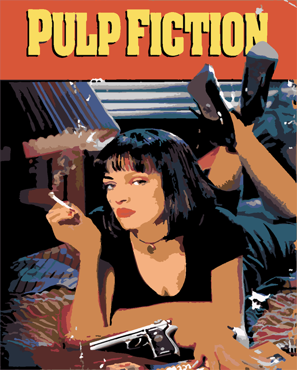 Pulp Fiction (1994) Sayılarla Boyama Seti Sayılarla Boyama Seti 40x50 cm (Tuvale Gerili)