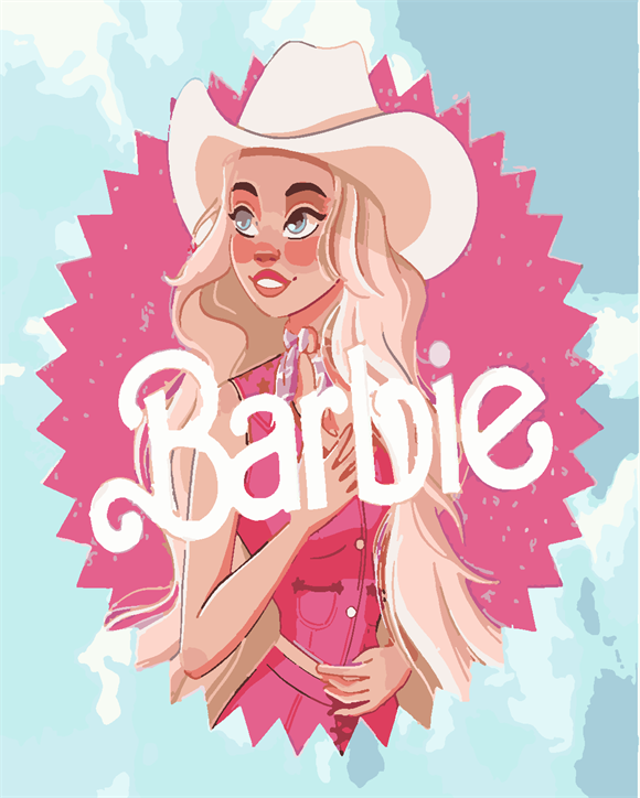 Barbie Movie Sayılarla Boyama Seti 40x50 cm (Tuvale Gerili)