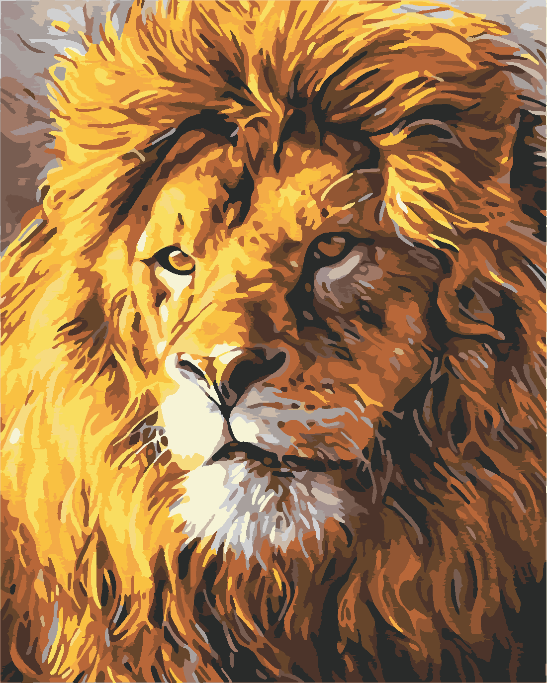  Lider Aslan Boyama Seti 40x50 cm (Tuvale Gerili)