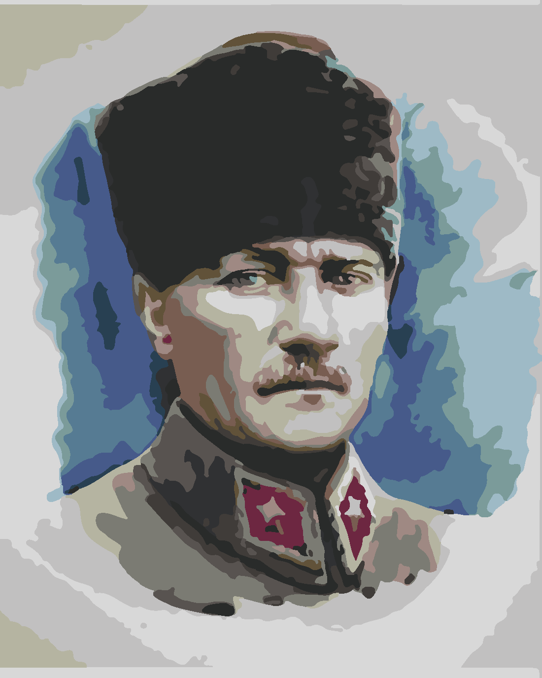 ATATÜRK YENİ 2 Boyama Seti 40x50 cm (Tuvale Gerili)