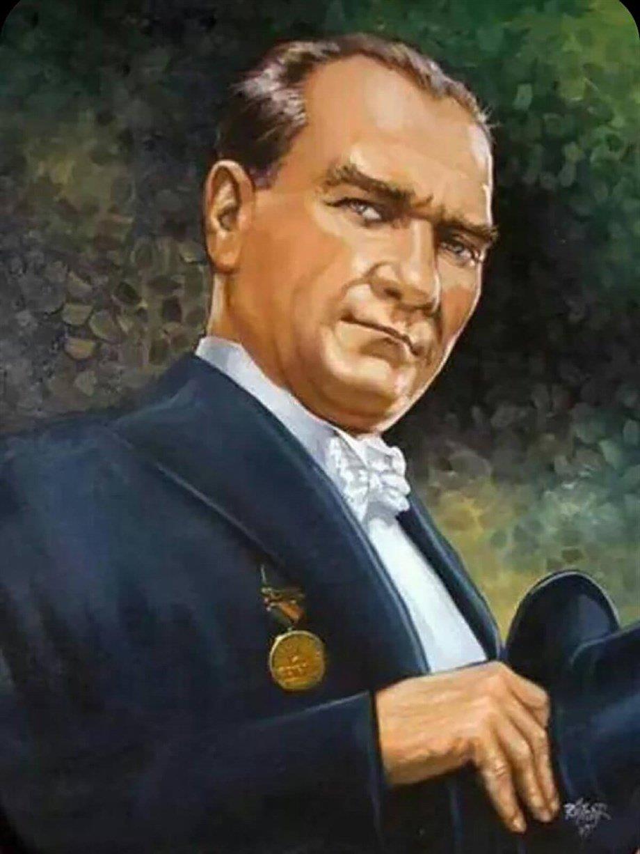 Atatürk Sayılarla Boyama Seti 40x50 cm (Tuvale Gerili)