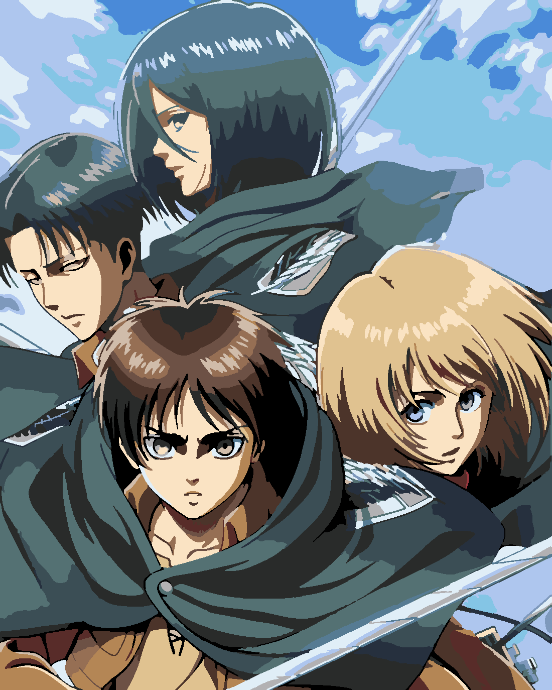 Attack of TiAttack of Titan Keşif Birliği 2 Boyama Seti 40x50 cm (Tuvale Gerili)