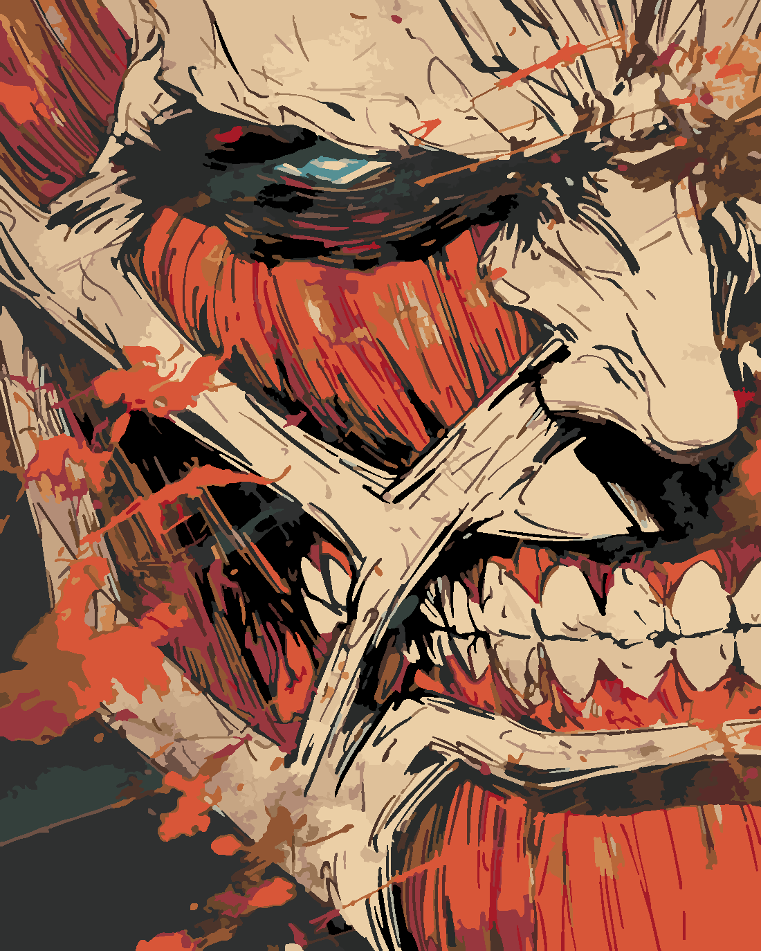 Attack of Titan Dev Titan  Boyama Seti 40x50 cm (Tuvale Gerili)