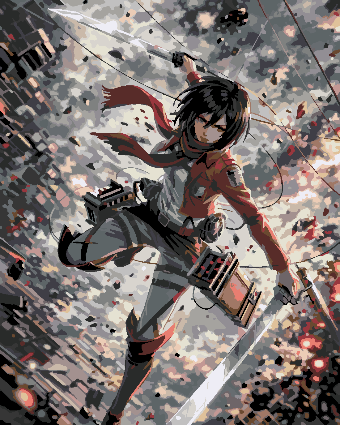 Attack of TitAttack of Titan Attack of Titan  Mikasa 7   Boyama Seti 40x50 cm (Tuvale Gerili)