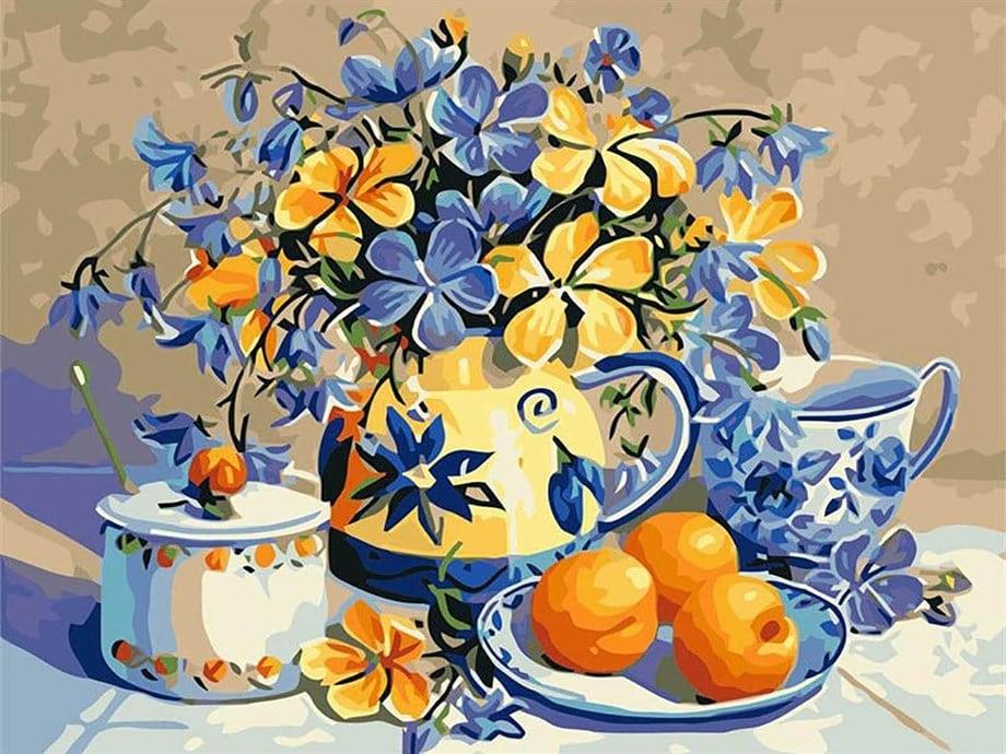 Beş Çayı Sayılarla Boyama Seti 40x50 cm (Tuvale Gerili)