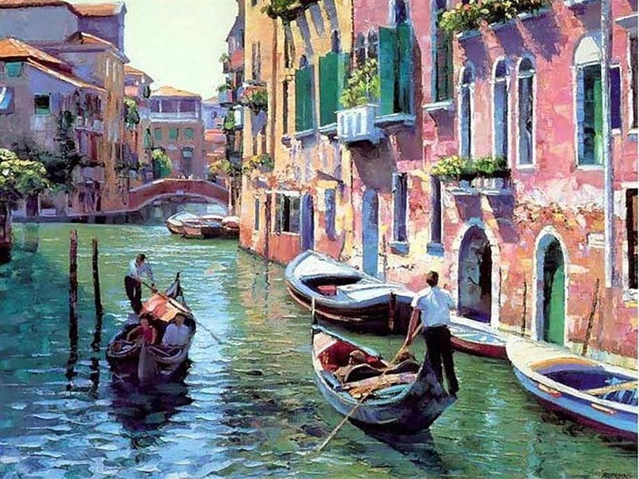 Büyük Kanal Sayılarla Boyama Seti 40x50 cm (Tuvale Gerili)