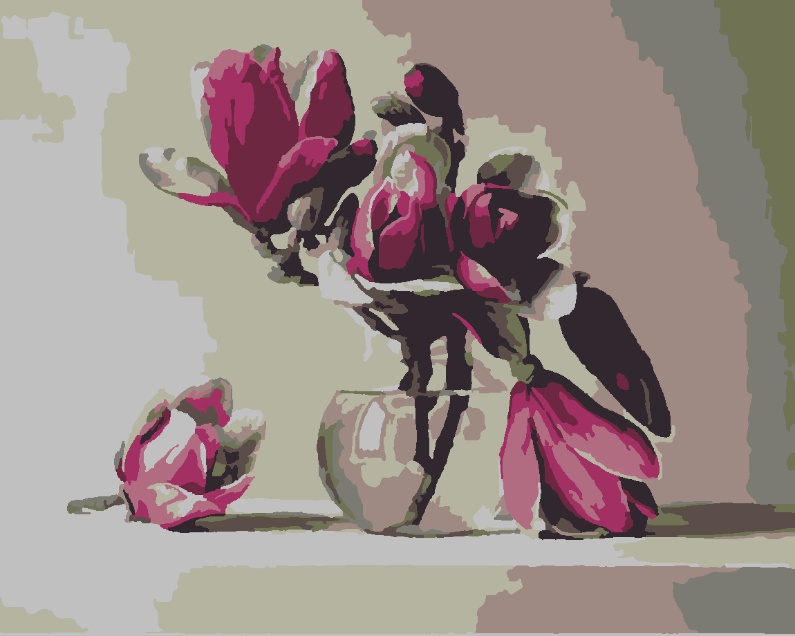 Çiçeğin Ömrü Boyama Seti 40x50 cm (Tuvale Gerili)