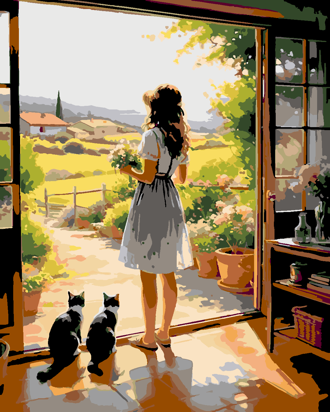 Cennette Bir Yer Sayılarla Boyama Seti 40x50 cm (Tuvale Gerili)