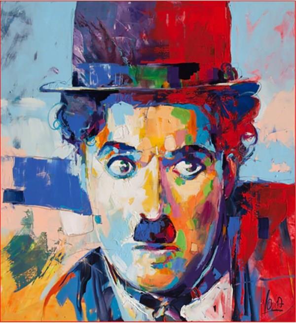 Charlie Chaplin Sayılarla Boyama Seti 40x50 cm (Tuvale Gerili)