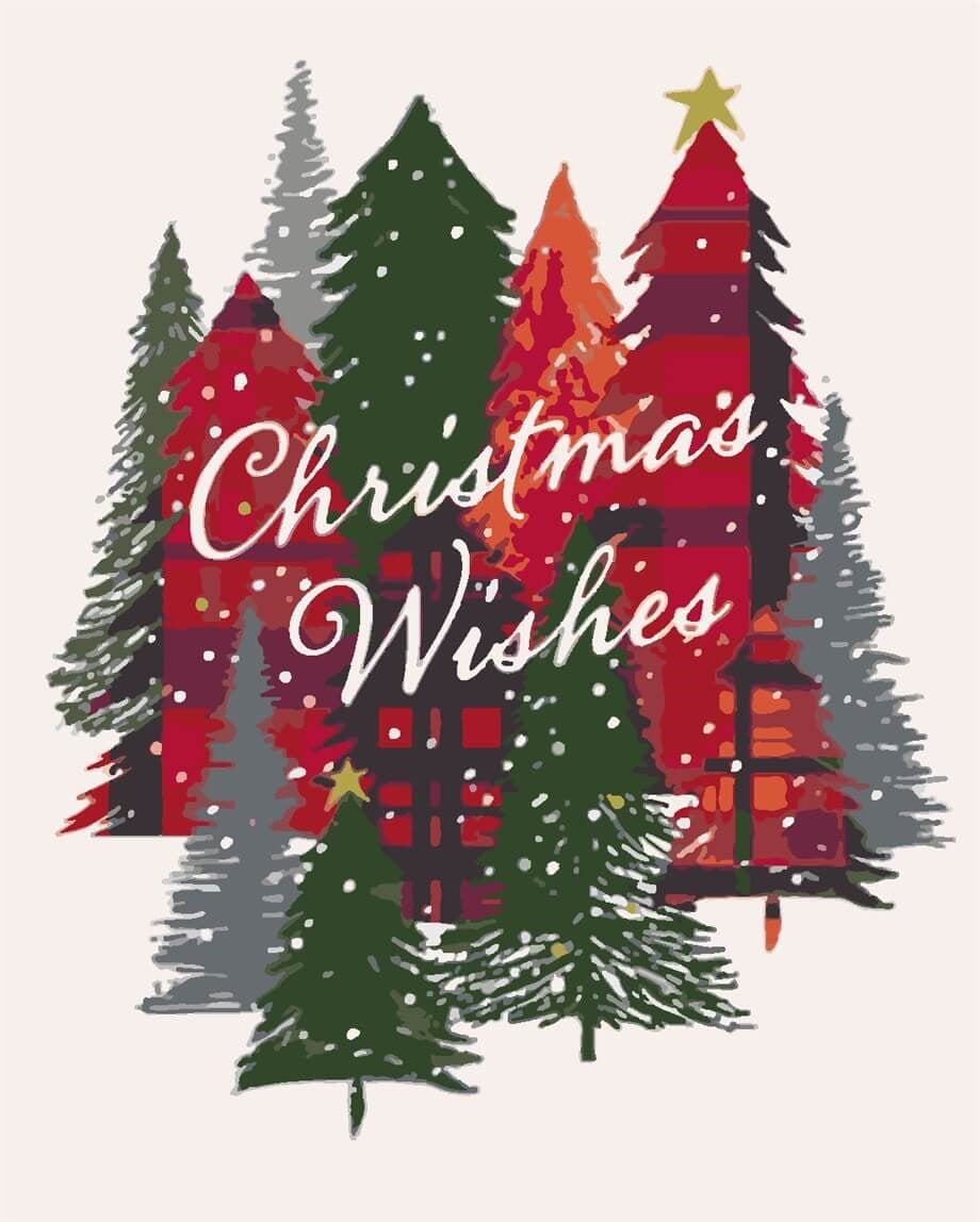 Christmas Wishes Sayılarla Boyama Seti 50x65 cm (Tuvale Gerili)