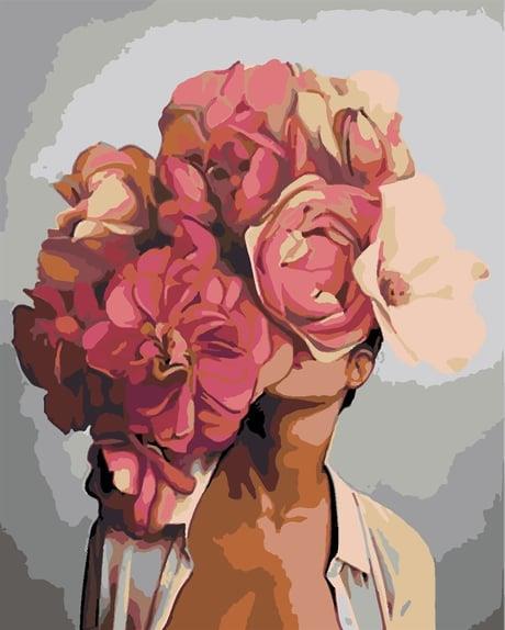 Çiçeklenmek 2 Sayılarla Boyama Seti  (Tuvale Gerili)