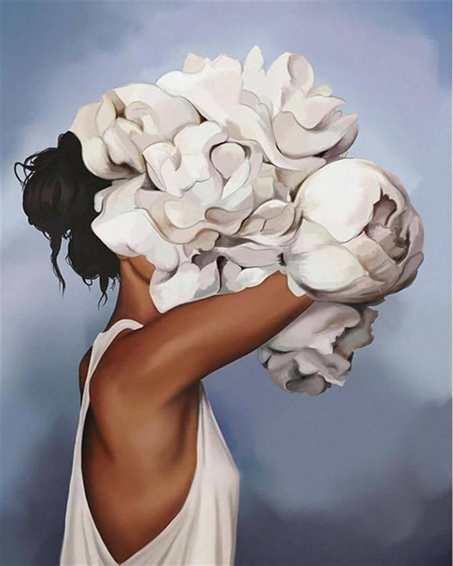 Çiçeklenmek 3 Sayılarla Boyama Seti(50x65 cm Tuval Şasesine Gerili)