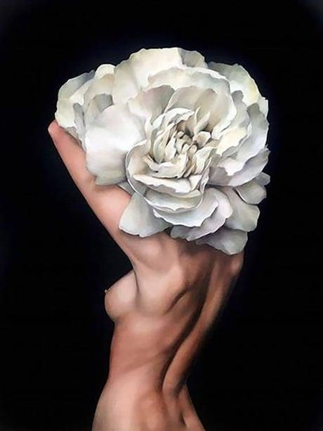 Çiçeklenmek ve Nude Sayılarla Boyama Seti(40x50 cm Tuval Şasesine Gerili)