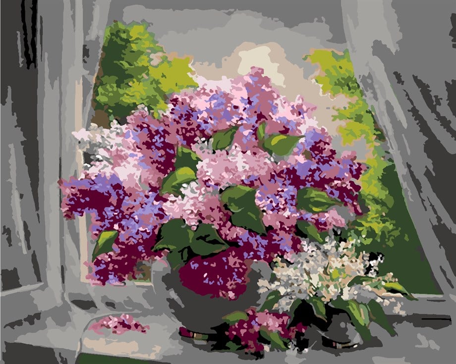Çiçeklerdeki Esinti Sayılarla Boyama Seti 60x75 cm (Tuvale Gerili)
