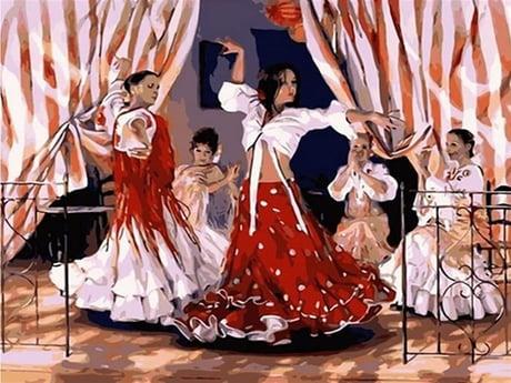 Çingene Sayılarla Boyama Seti 40x50 cm (Tuvale Gerili)