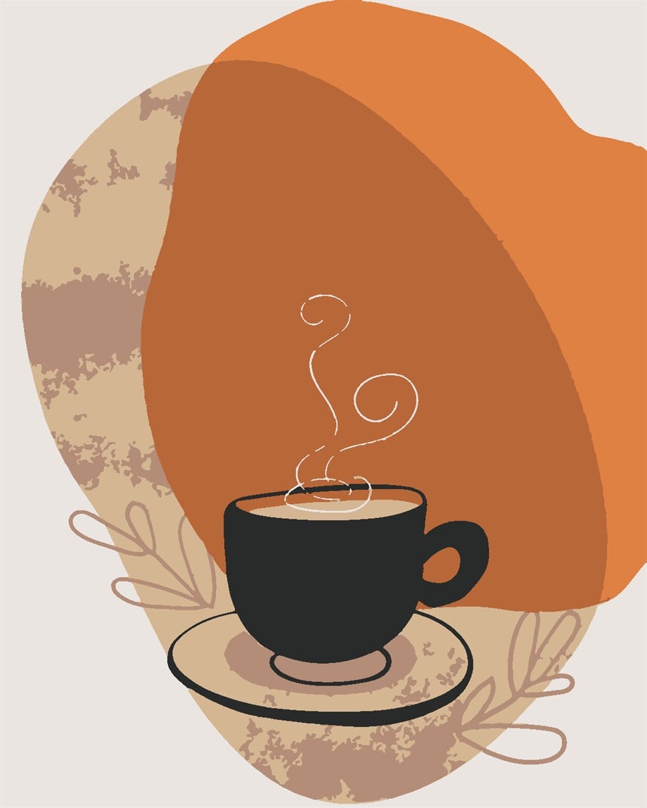 Cofee Sayılarla Boyama Seti 30x40 cm (Tuvale Gerili)