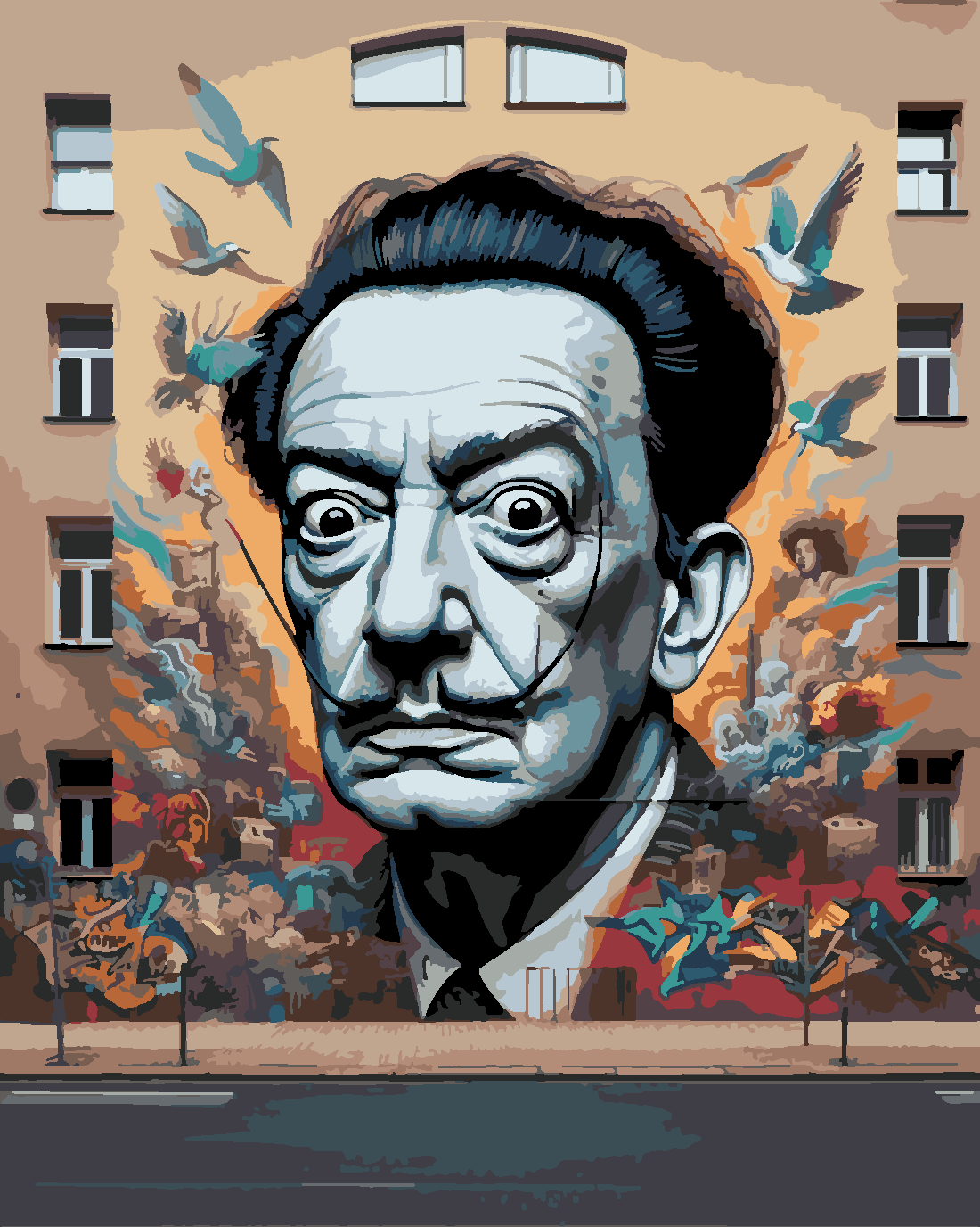 DALİ ESİNTİSİ Boyama Seti 40x50 cm (Tuvale Gerili)