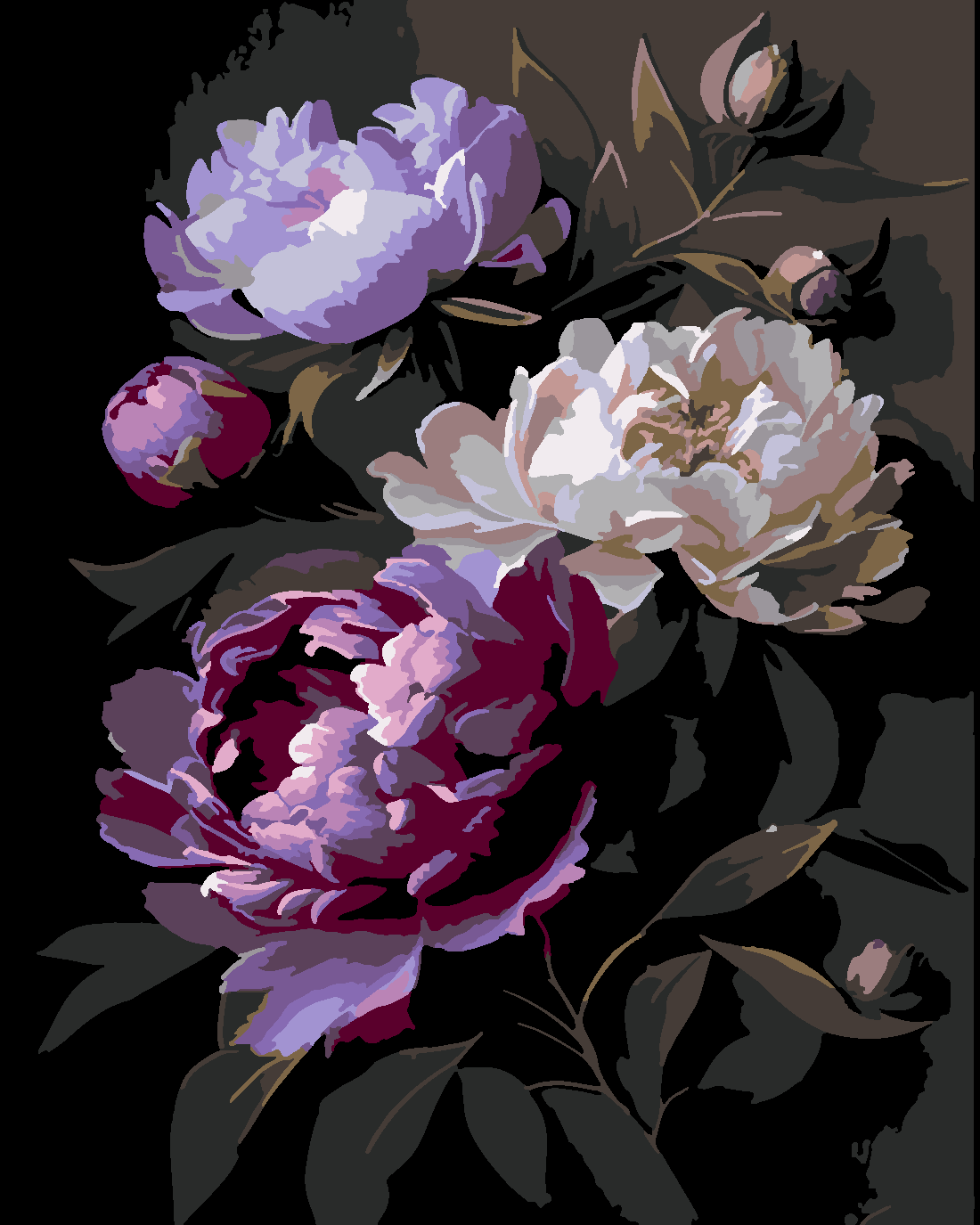 DALLARDAKİ GİZEM Boyama Seti 40x50 cm (Tuvale Gerili)