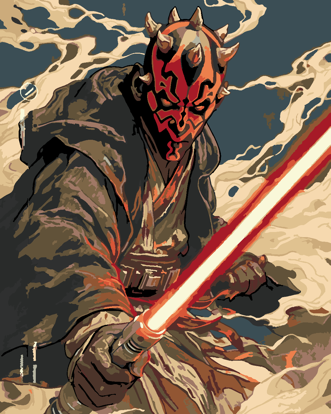 darth maul 2 Boyama Seti 40x50 cm (Tuvale Gerili)