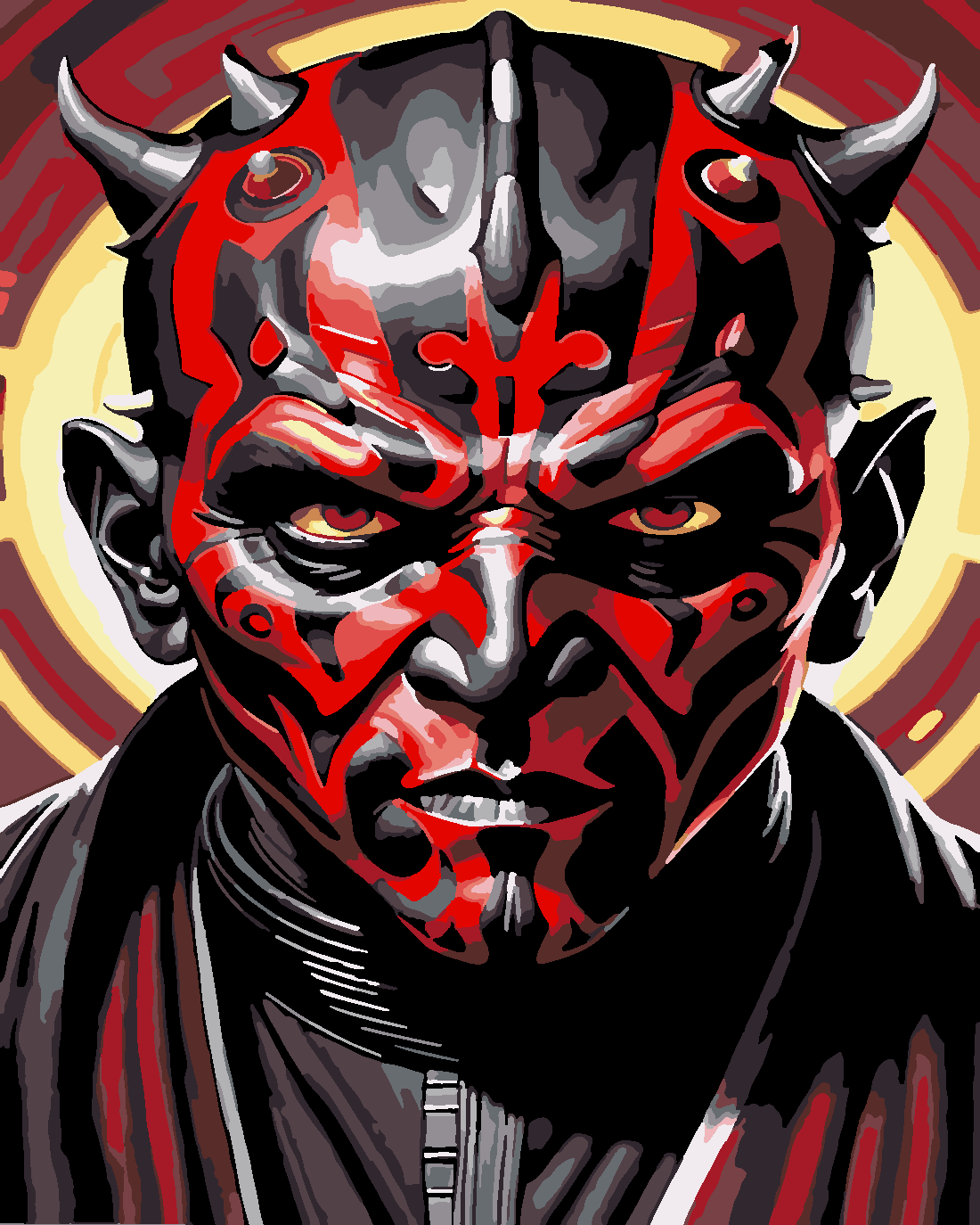 darth maul 3 Boyama Seti 40x50 cm (Tuvale Gerili)