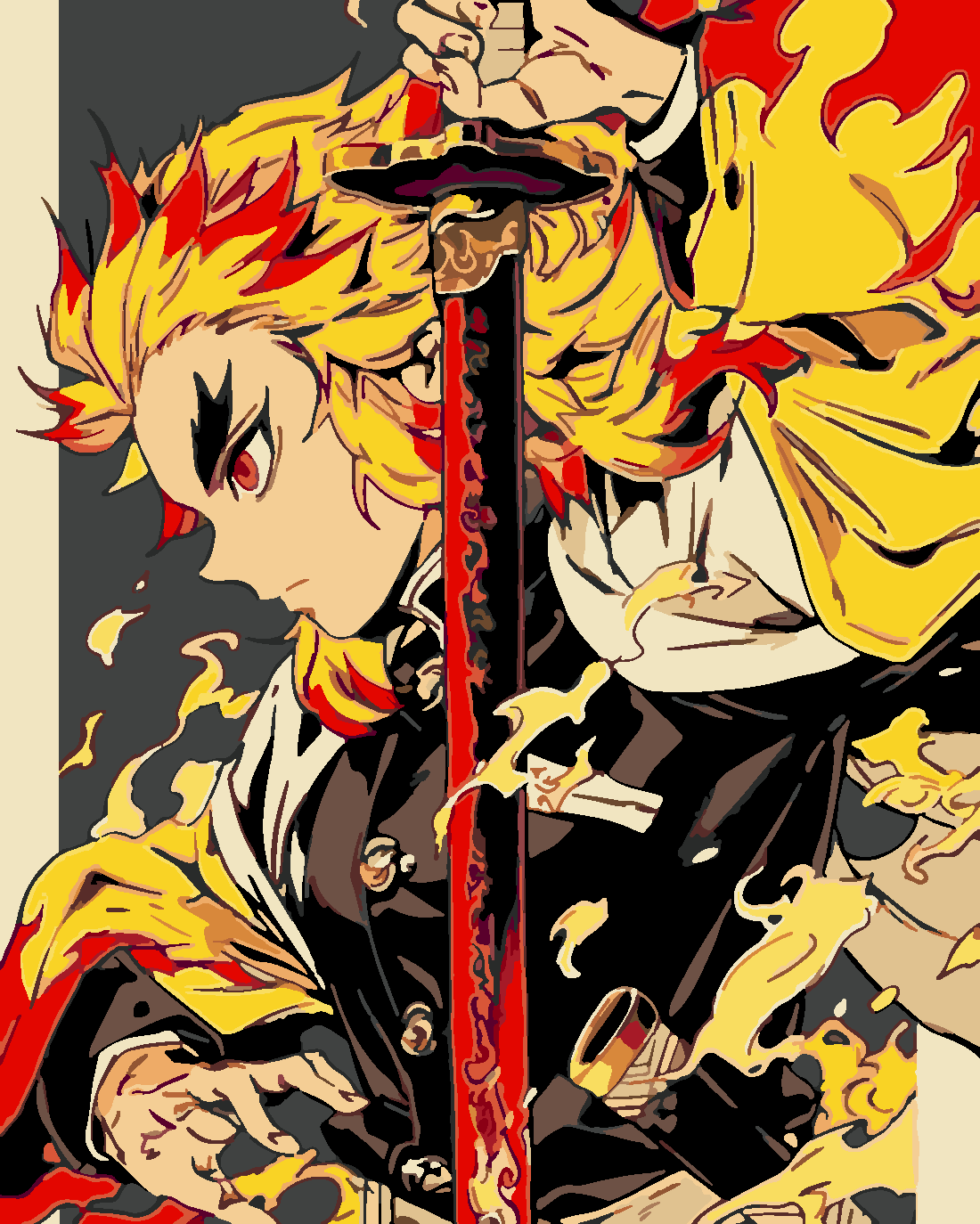 Demon Slayer -Rengoku 40x50 cm (Tuvale Gerili)