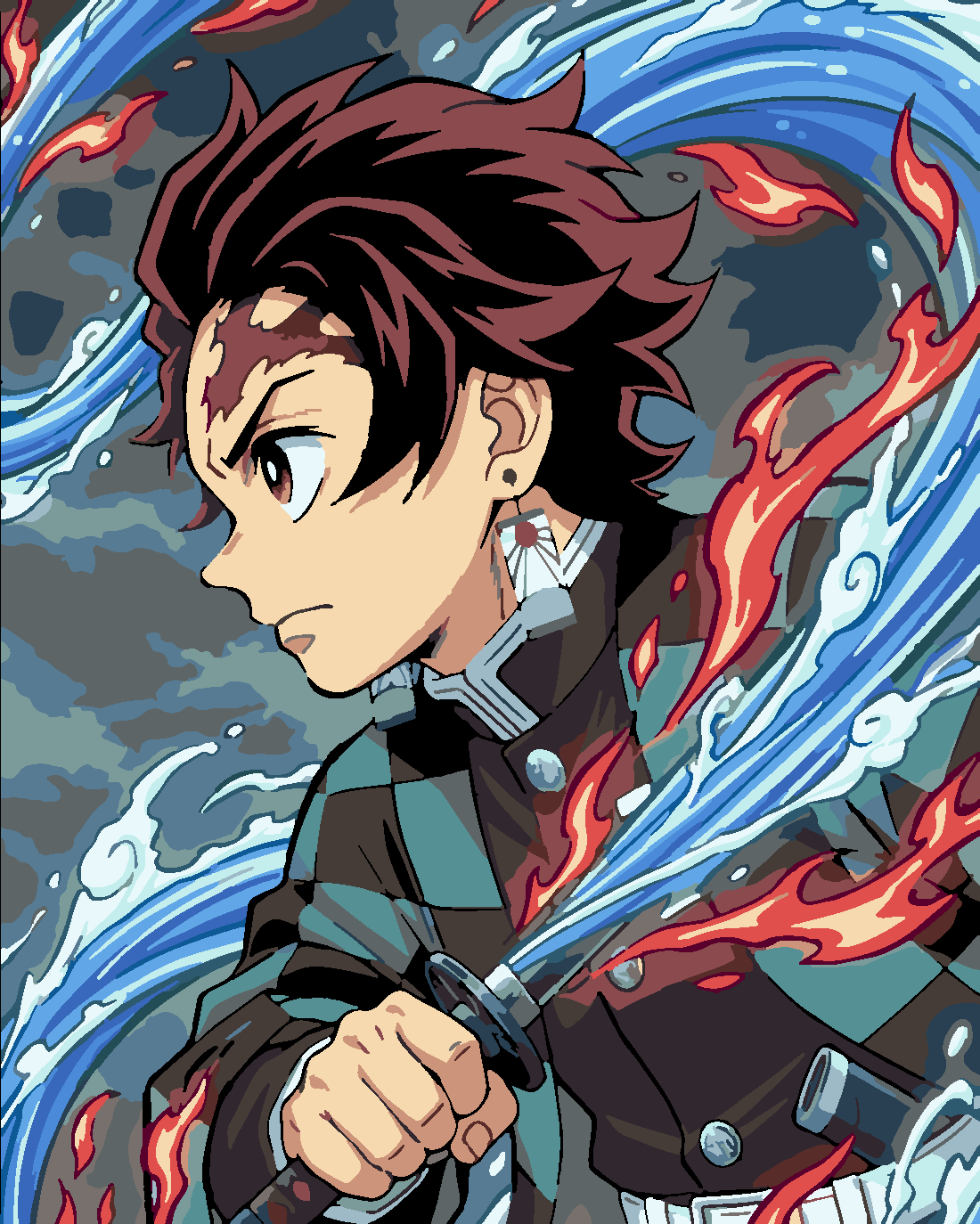 Demon Slayer -Tanjiro Kamado 40x50 cm (Tuvale Gerili)