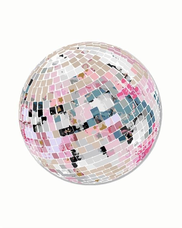 Disko Topu Sayılarla Boyama Seti (Tuvale Gerili)