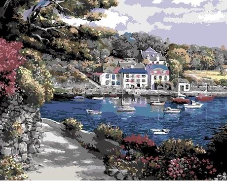 Erguvan Korusu Sayılarla Boyama Seti  (Tuvale Gerili)