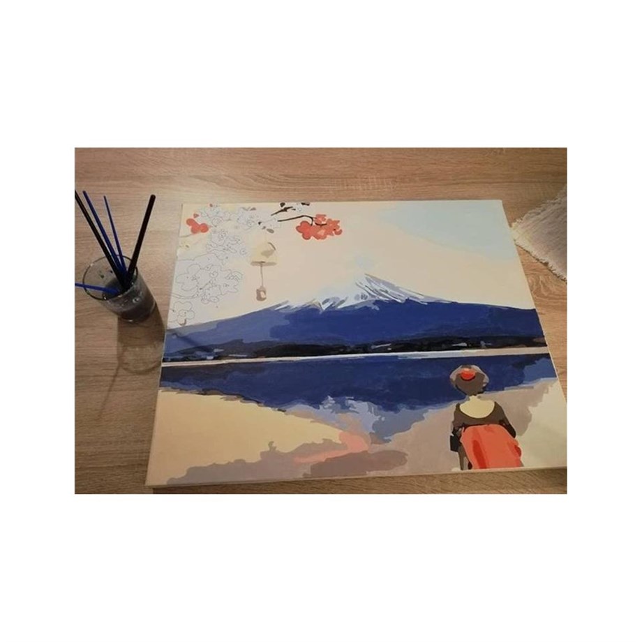 Fuji Dağı Sayılarla Boyama Seti 40x50 cm (Tuvale Gerili)
