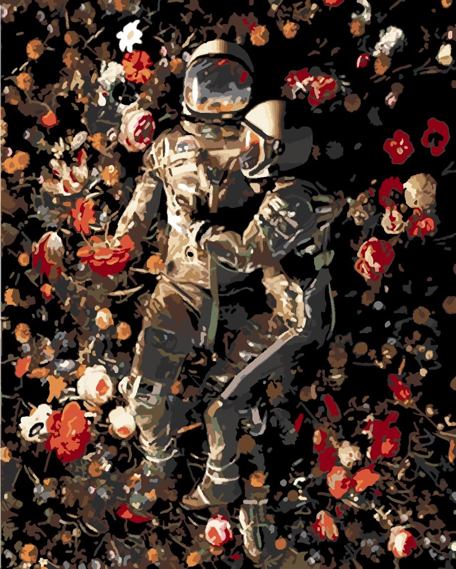 Garden Delights II Astronot Sayılarla Boyama Seti 50X65 cm (Tuvale Gerili)