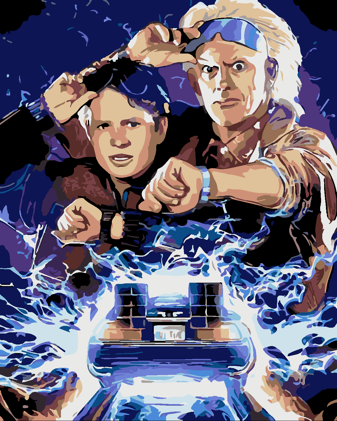 Geleceğe Dönüş (Back to the Future)  Sayılarla Boyama Seti 40x50 cm (Tuvale Gerili)
