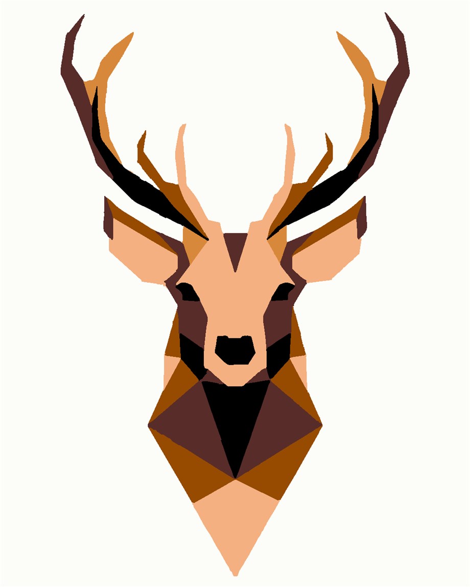 Geyik Minimalist Sayılarla Boyama Seti 30x40 cm (Tuvale Gerili)