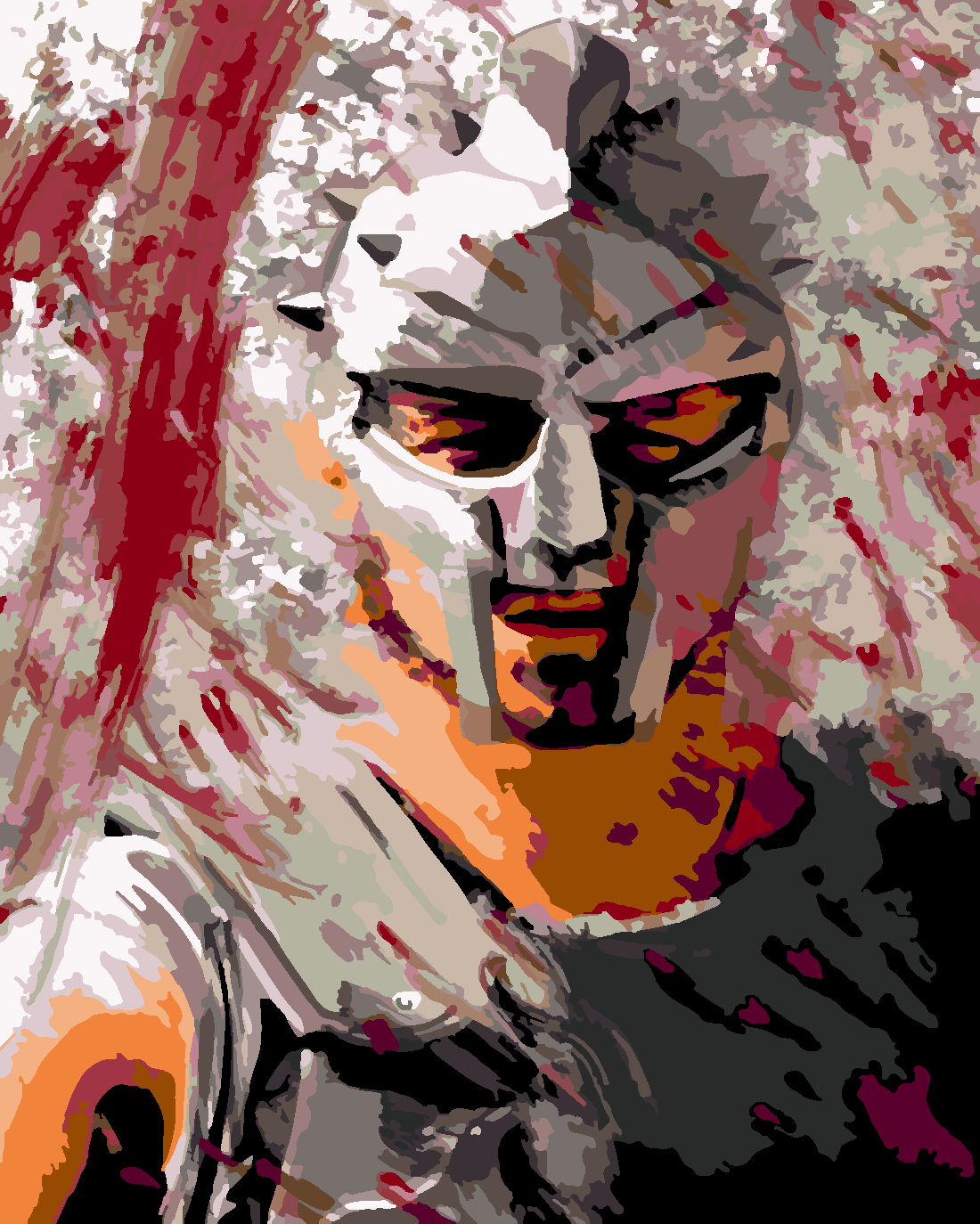 Gladyatör (Gladiator) Sayılarla Boyama Seti Sayılarla Boyama Seti 40x50 cm (Tuvale Gerili)
