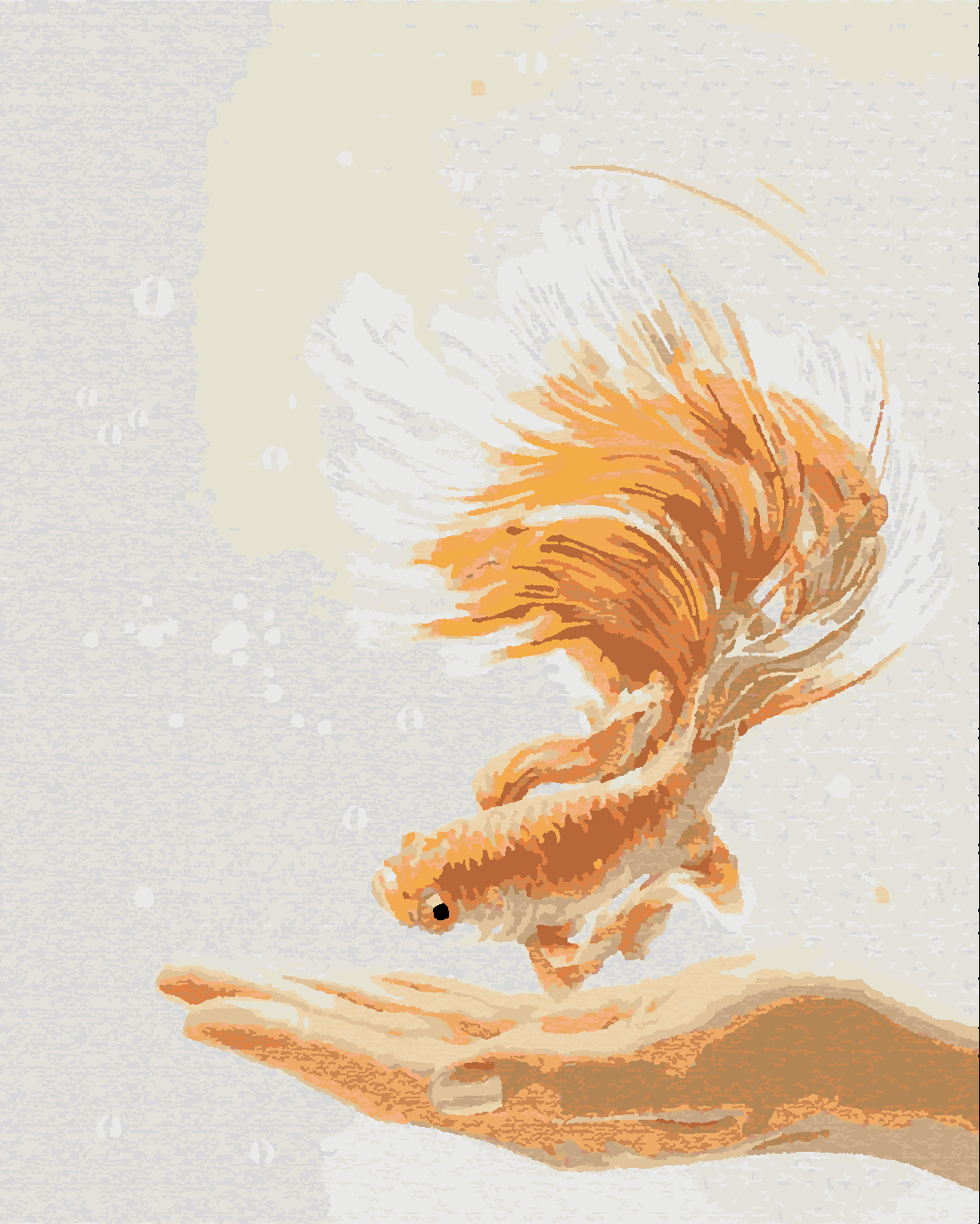 Golden Fish Boyama Seti 40x50 cm (Tuvale Gerili)