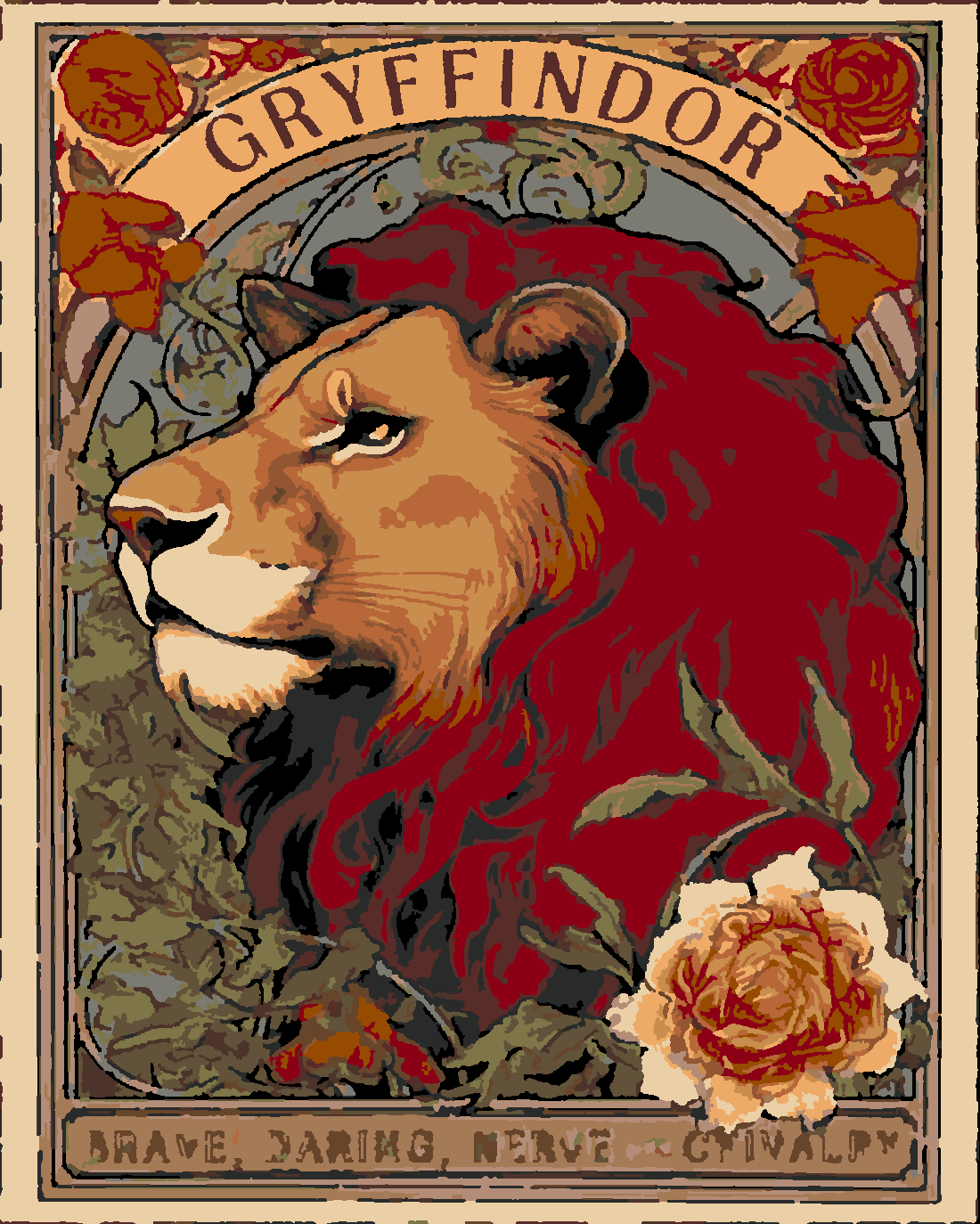 GRYFFINDOR  Boyama Seti 40x50 cm (Tuvale Gerili)