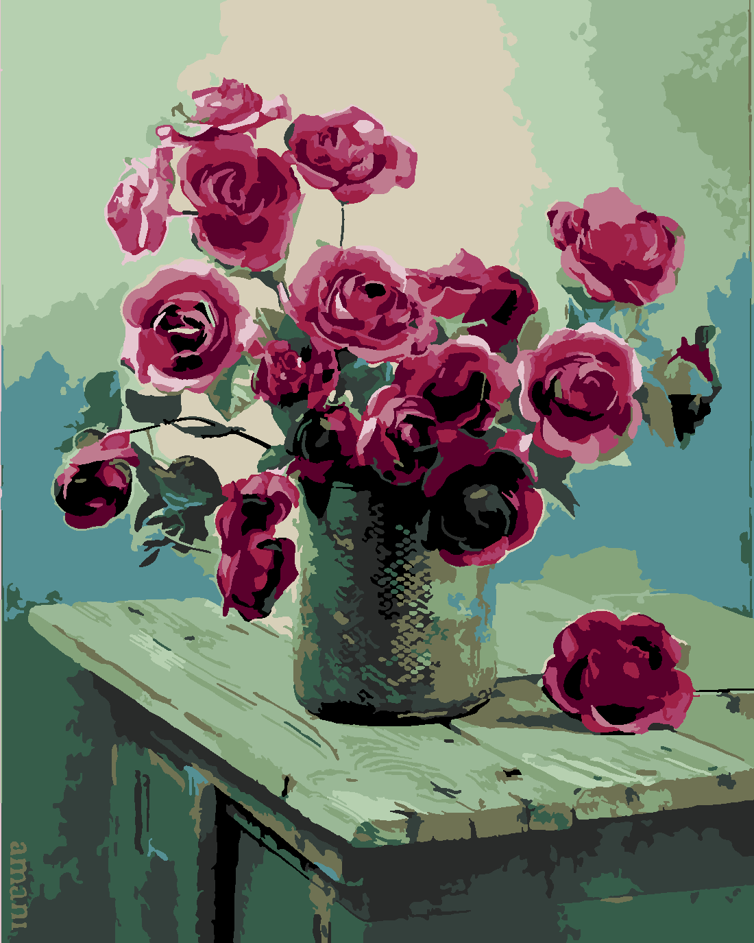 GÜLLER Boyama Seti 40x50 cm (Tuvale Gerili)