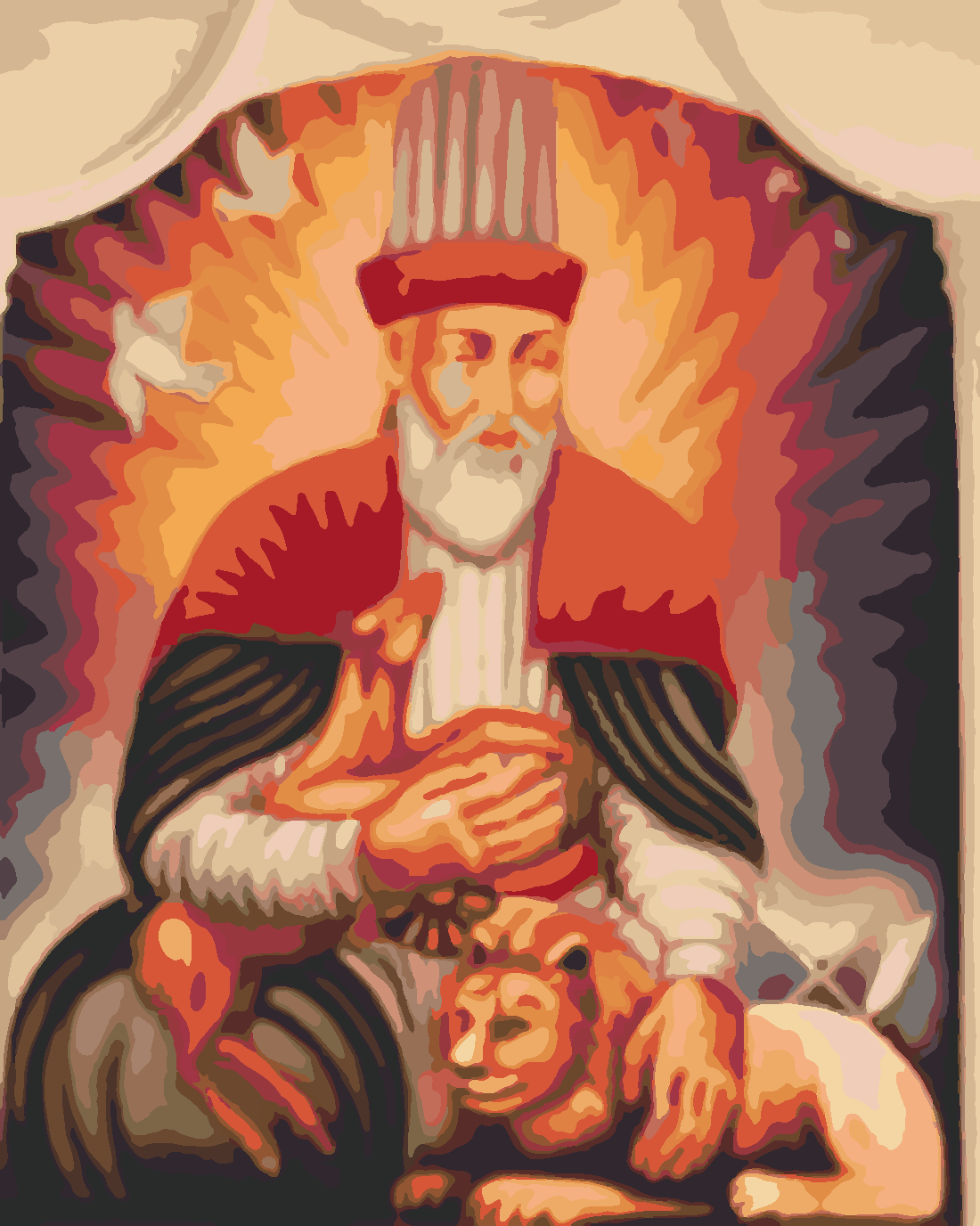 Hacı Bektaşi Sayılarla Boyama Seti 40x50 cm (Tuvale Gerili)