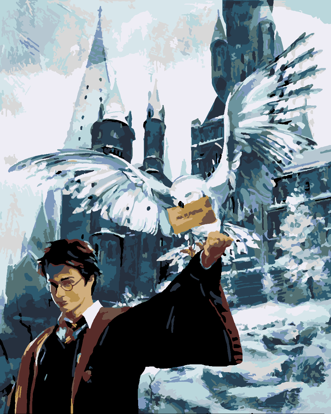 HARRY POTTER  VE HEDWIG 2 Boyama Seti 40x50 cm (Tuvale Gerili)