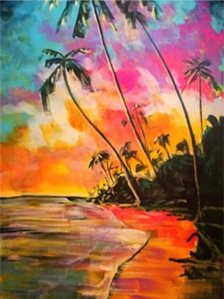 Hawai Sayılarla Boyama Seti 40x50 cm (Tuvale Gerili)